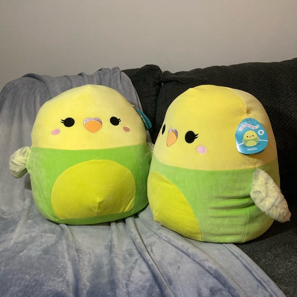 Squishmallows 16 Inch Nellie Green and Yellow Parakeet Squishmallows Bird - Picture 1 of 17